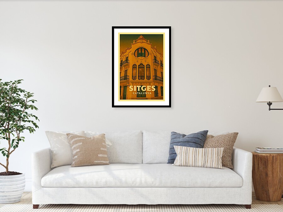 Casa de Manuel Planas Sitges Vintage Poster - Modernista Art Nouveau Facade Framed Print